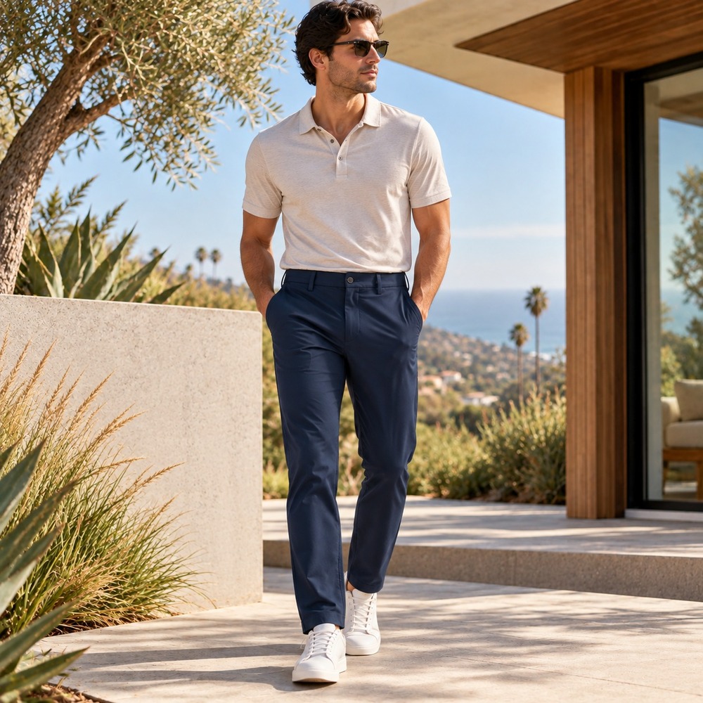 Lululemon Mens Commission Pant Slim Warpstreme Sz 36x29 Navy ABC Golf Travel